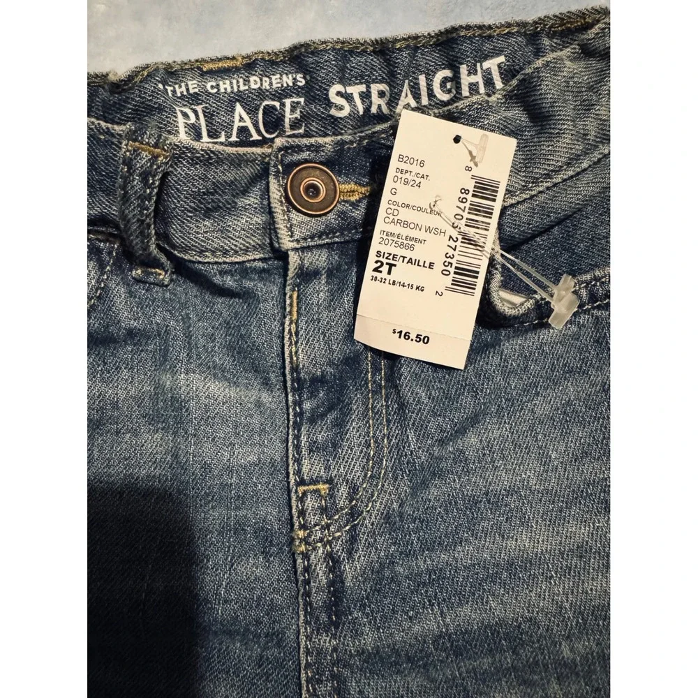 Childrens Place Straight Leg Jeans Carbon Wash Denim Blue 2T 2075866